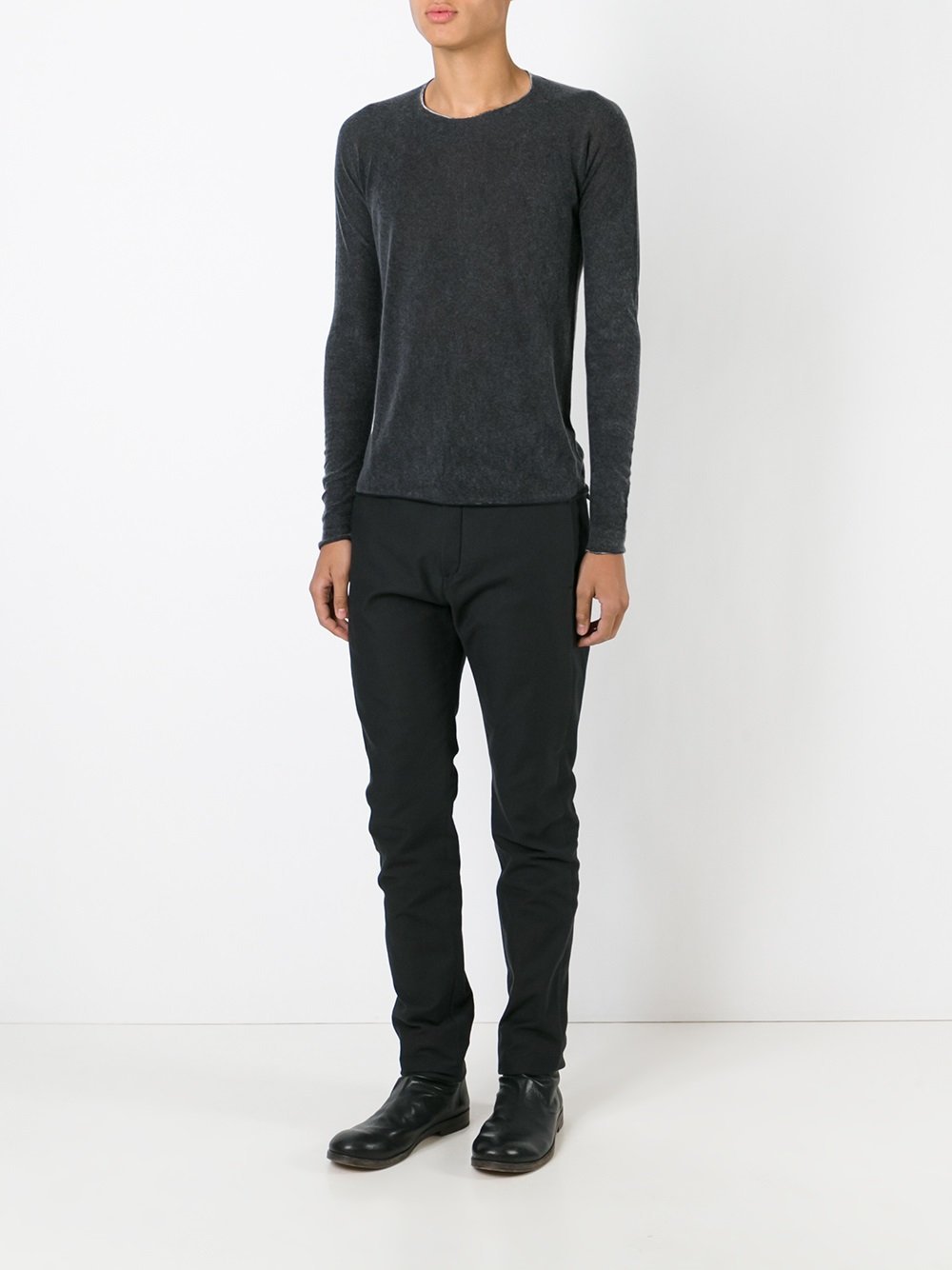 Cashmere Arched Bent Sleeve Printed Sweater