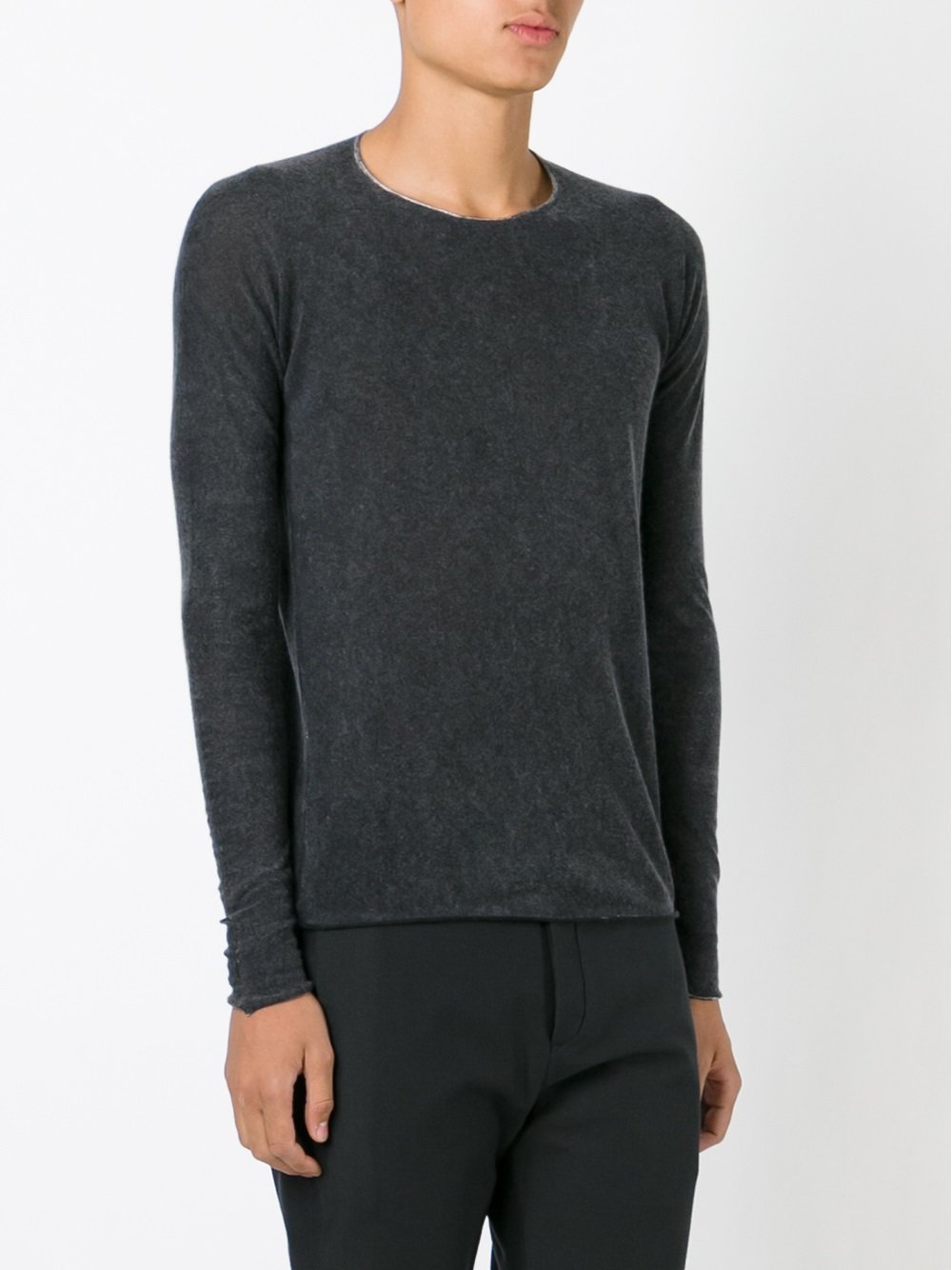 Cashmere Arched Bent Sleeve Printed Sweater