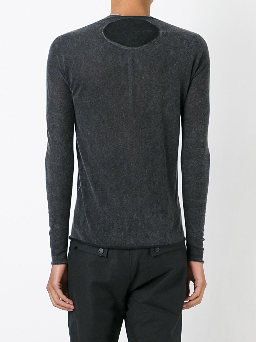 Cashmere Arched Bent Sleeve Printed Sweater