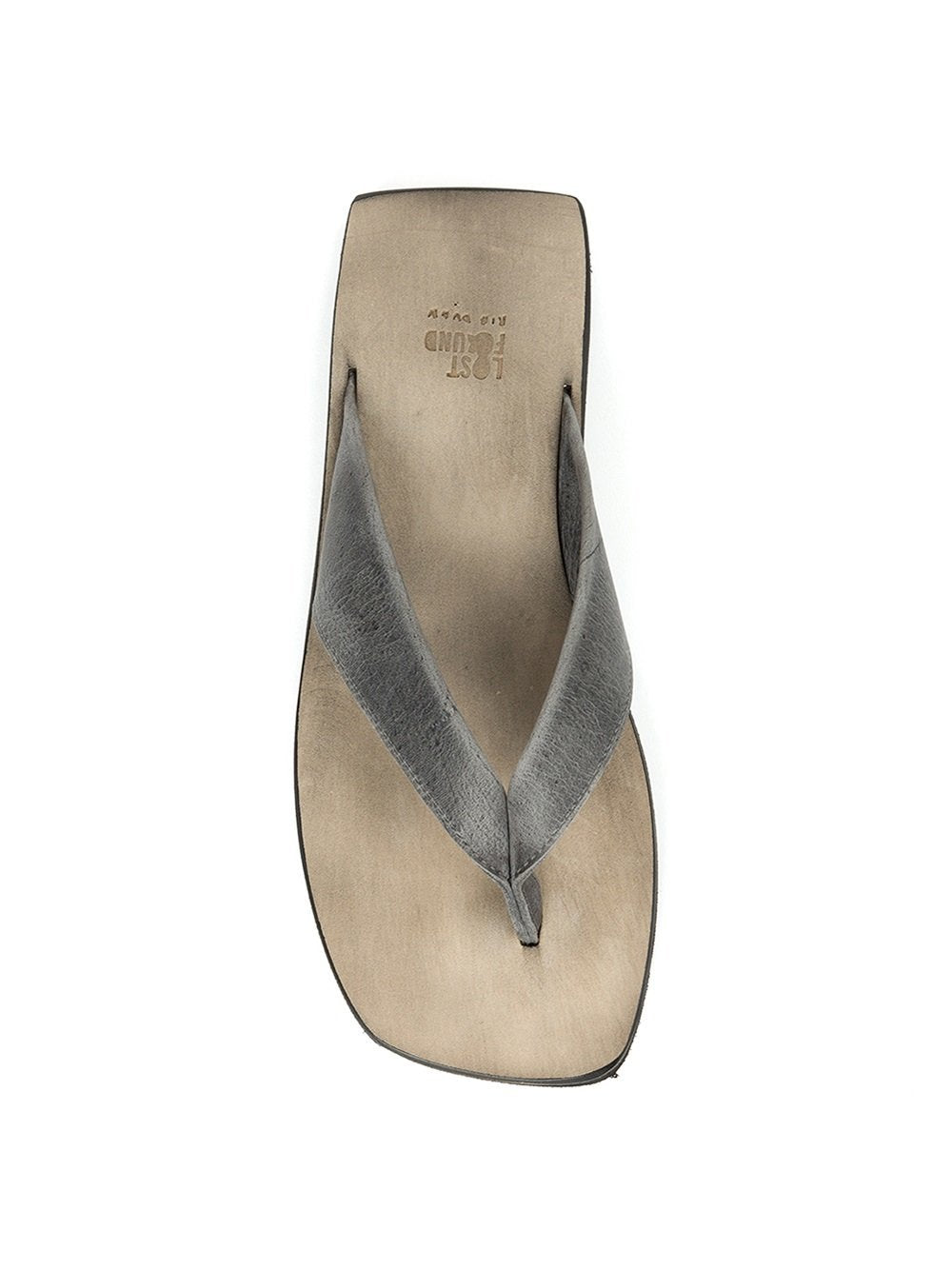 Grey Calf Leather Thong