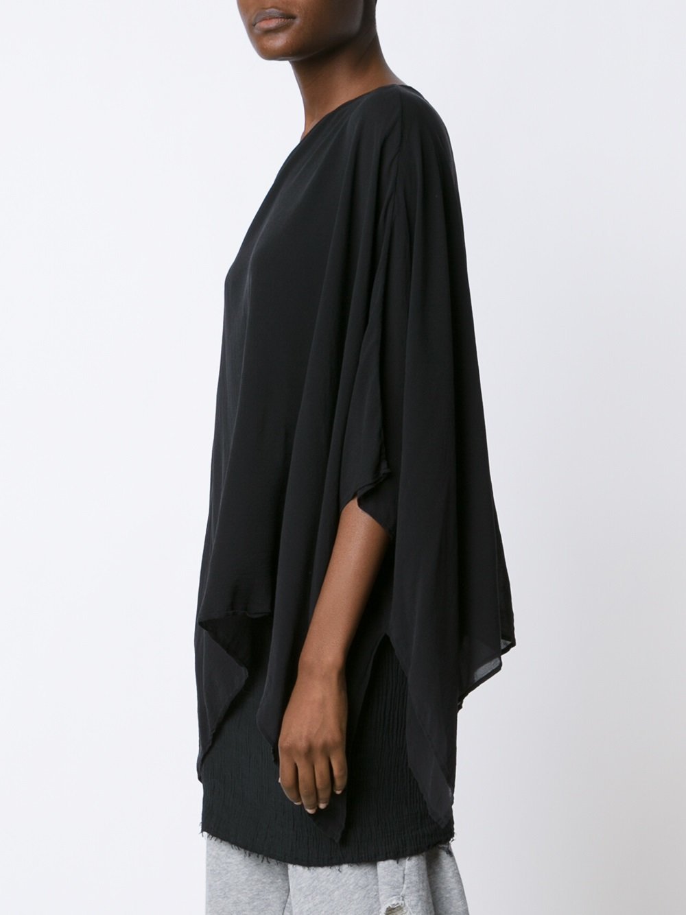 One Shoulder Asymmetric Tunic Black