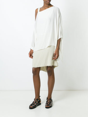 One Shoulder Asymmetric Tunic White