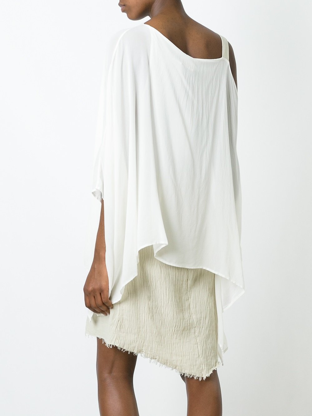 One Shoulder Asymmetric Tunic White