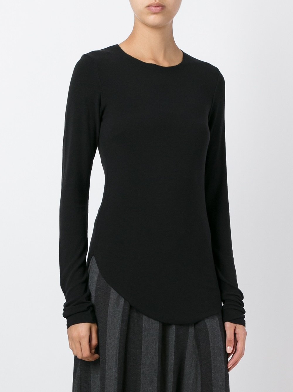 Cashmere Curved Hem Sweater