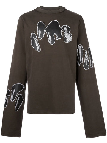 Smoked Brown Applique Long Sleeve Turner