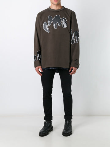 Smoked Brown Applique Long Sleeve Turner