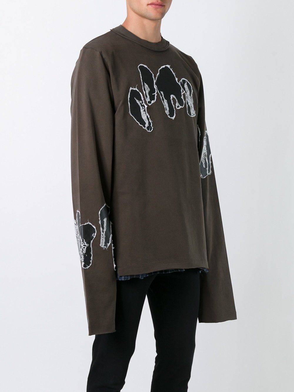 Smoked Brown Applique Long Sleeve Turner