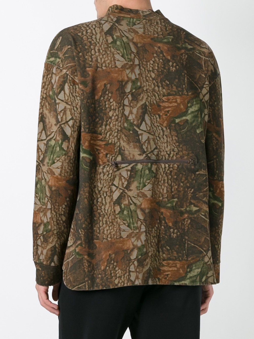 Brown Camouflage Print Moto Long Sleeve