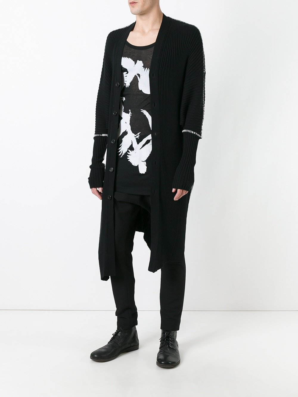 Cotton Cashmere Long Knit Cardigan Taureg