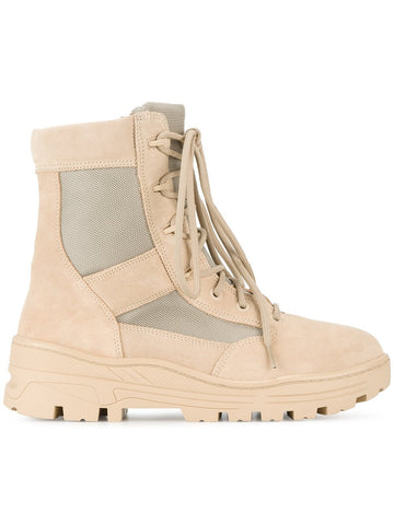 Mens Combat Boot Crosta Light Sand Calfskin Suede