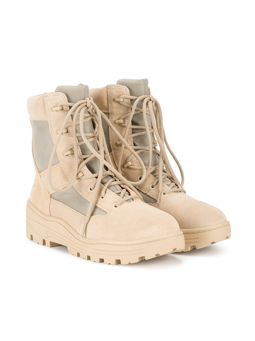 Mens Combat Boot Crosta Light Sand Calfskin Suede