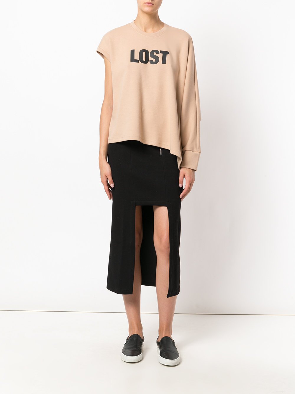 Asymmetric Graphic Printed Sweatshirt