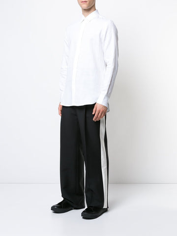 White Cotton Linen Shirt Barnes