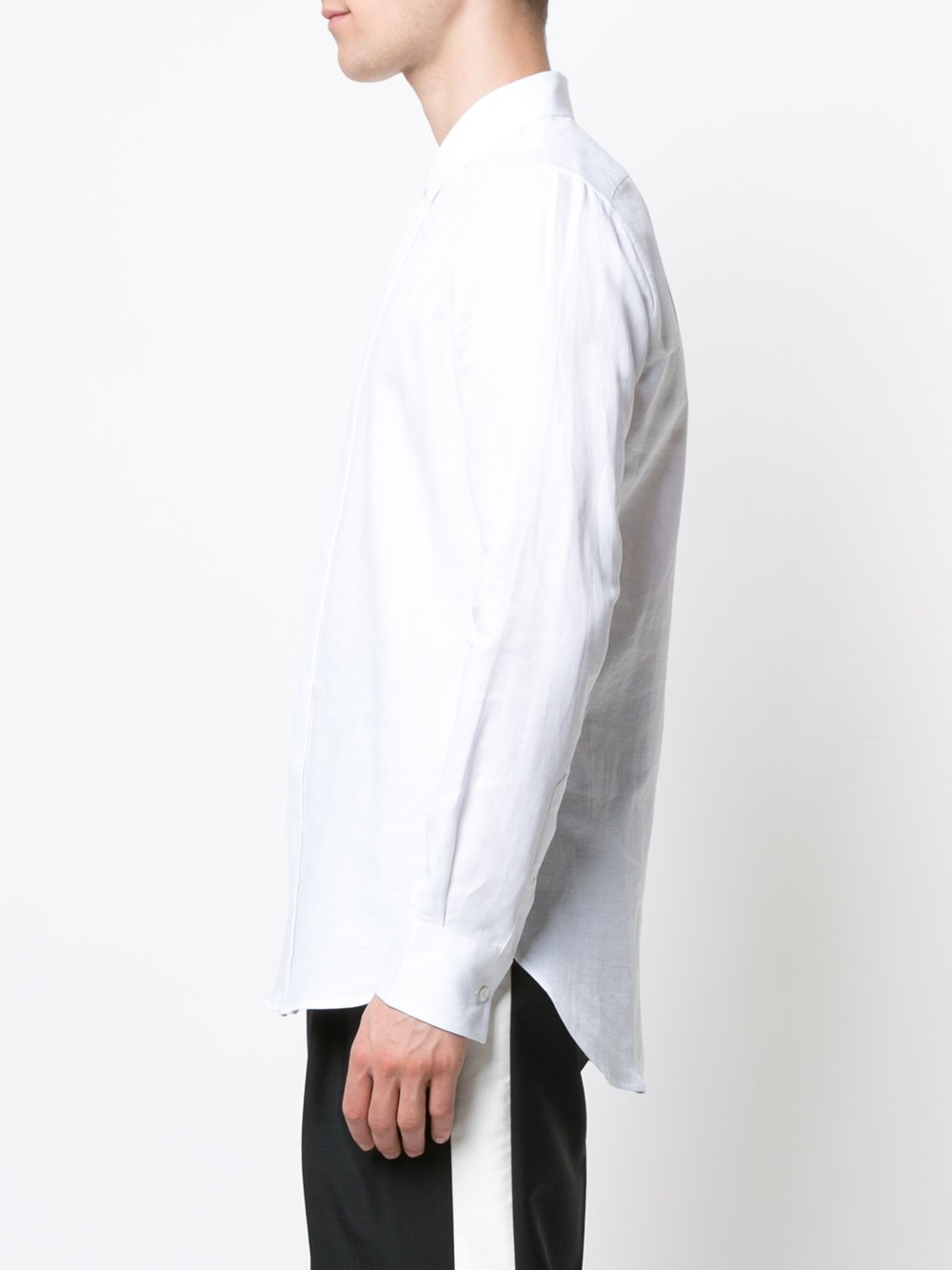 White Cotton Linen Shirt Barnes