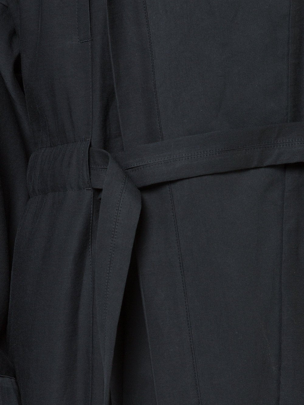 Black Paper Twill Hooded Trenchcoat