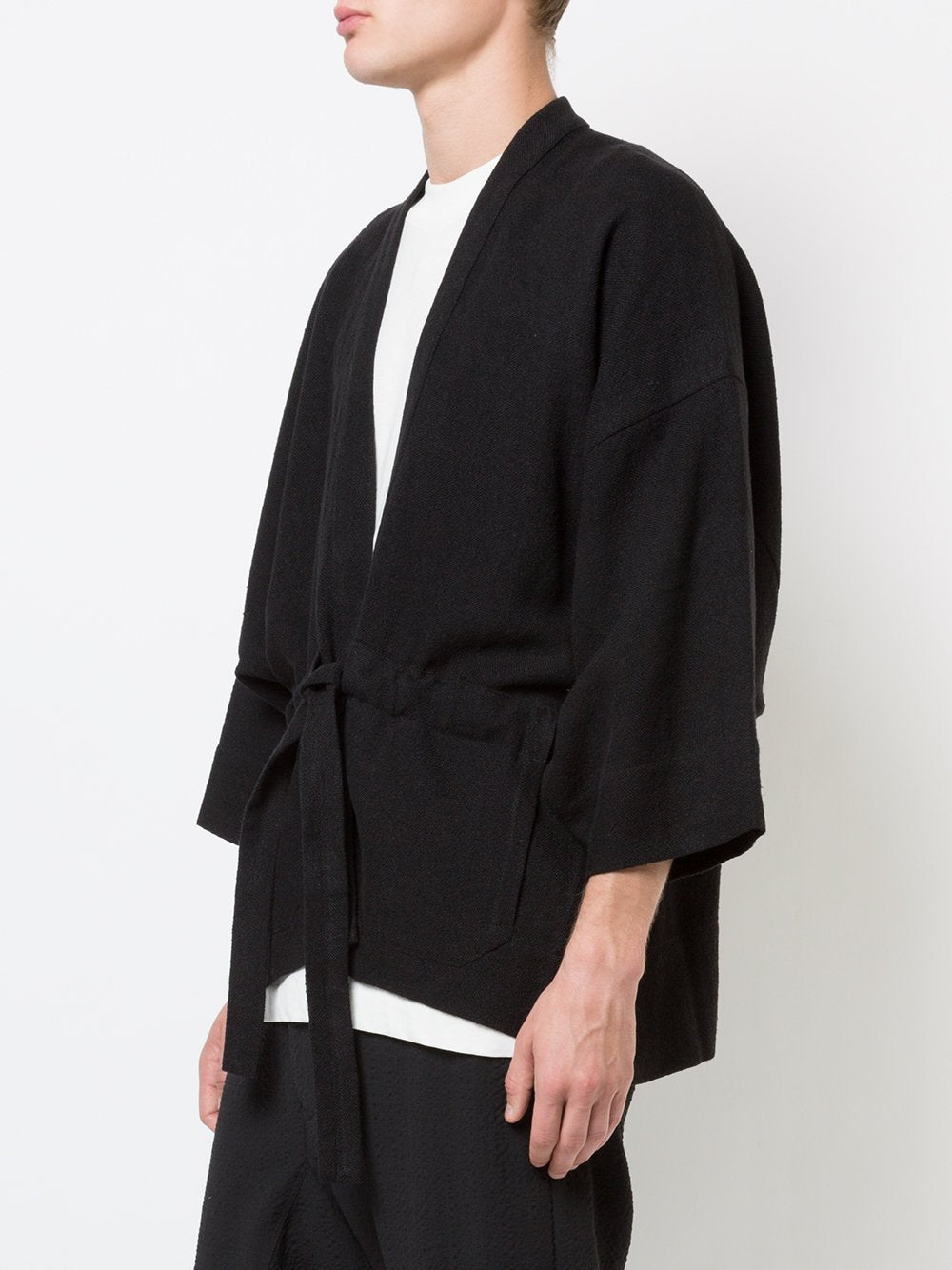 Deep Black Jutte Kimono Jacket