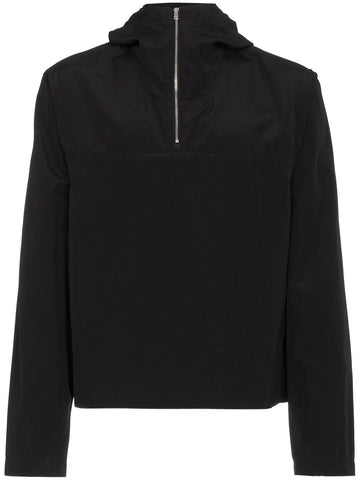 Wool Blend Hooded Zip Jacket