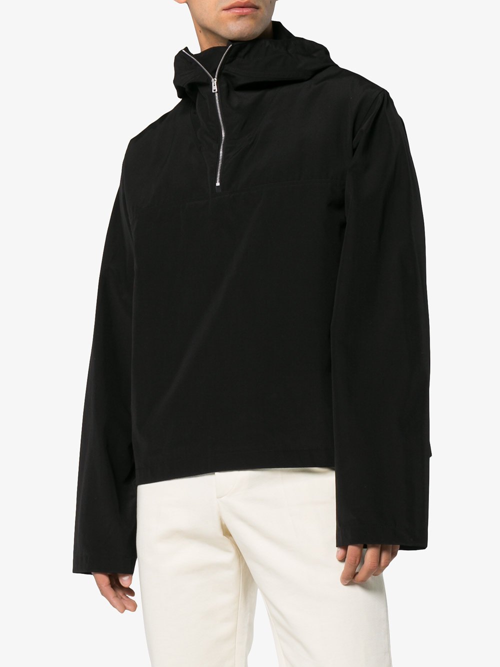 Wool Blend Hooded Zip Jacket