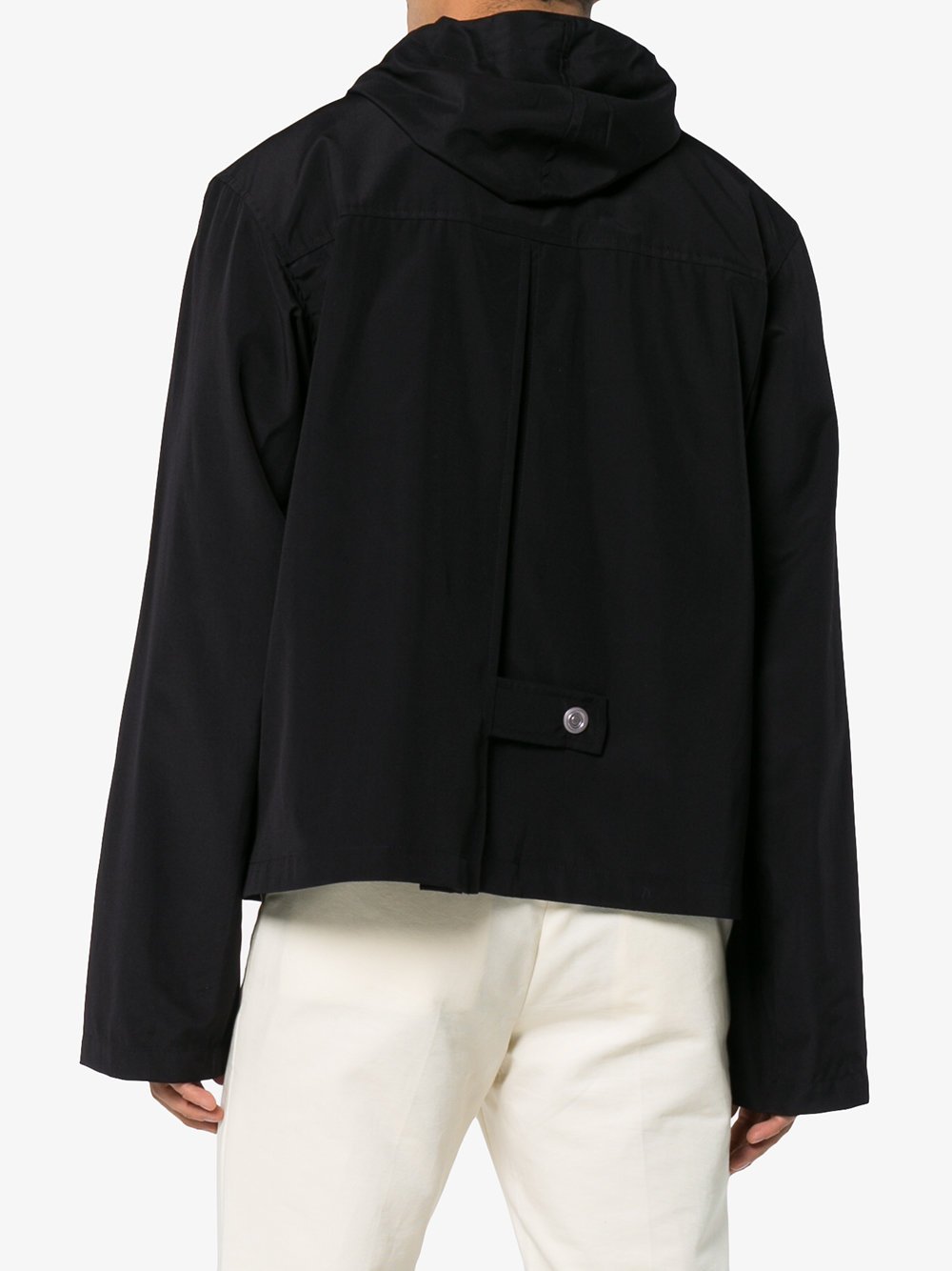 Wool Blend Hooded Zip Jacket