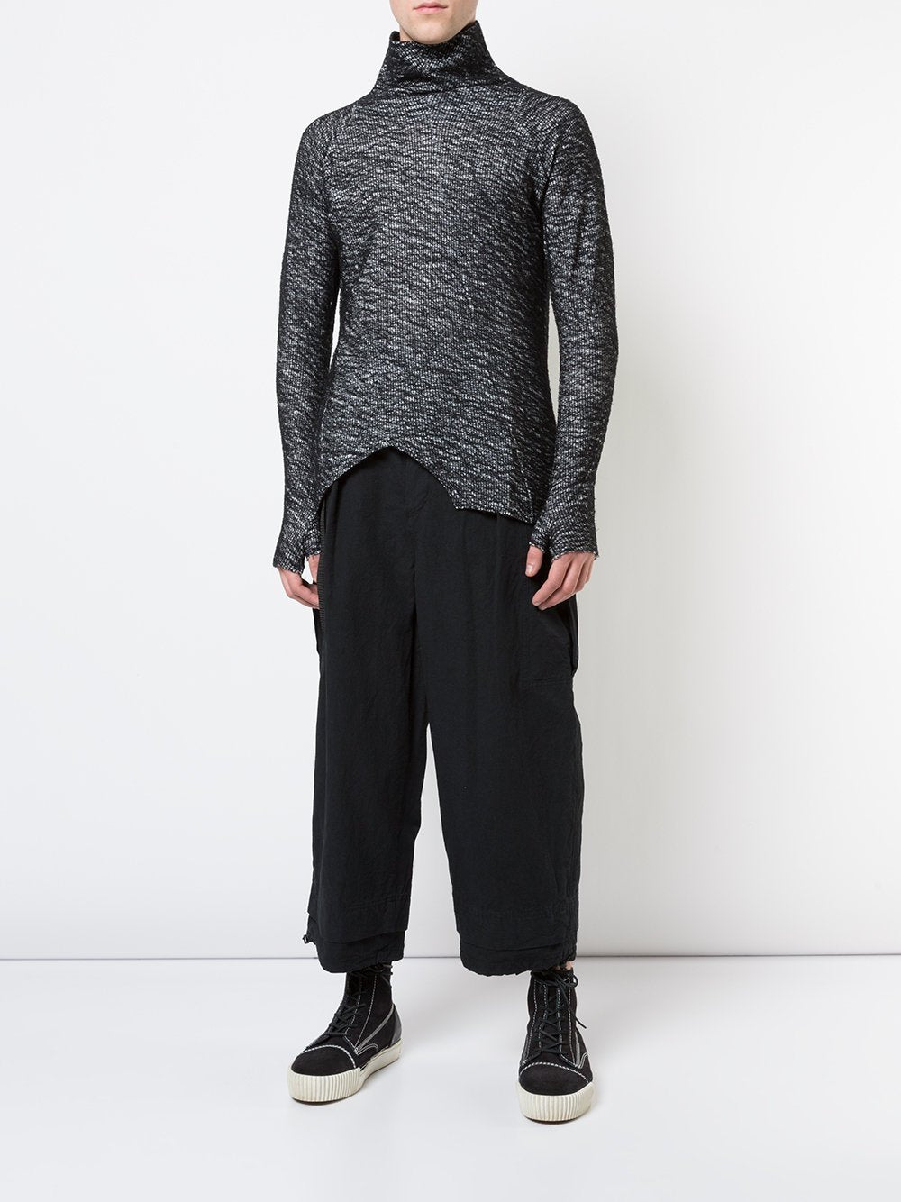 Khaki Cropped Cotton Linen Pants