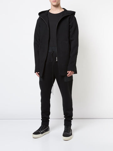 Sleeve Detail Zipper Hoodie