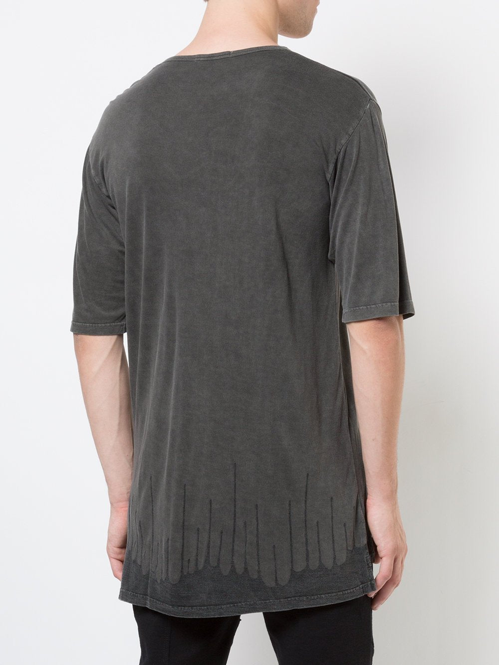 Grey Print Detail T-Shirt
