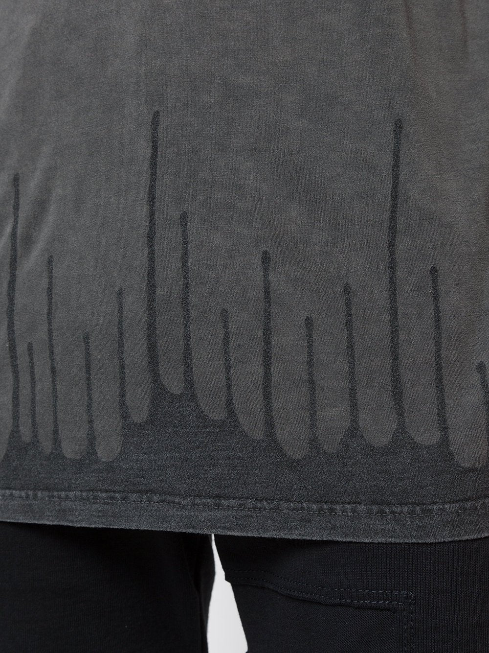 Grey Print Detail T-Shirt