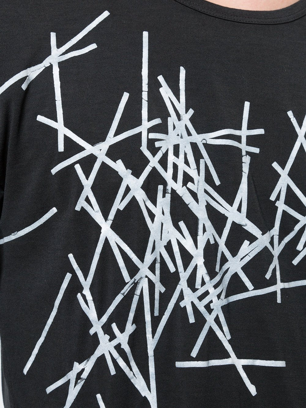 Black Print Detail T-Shirt
