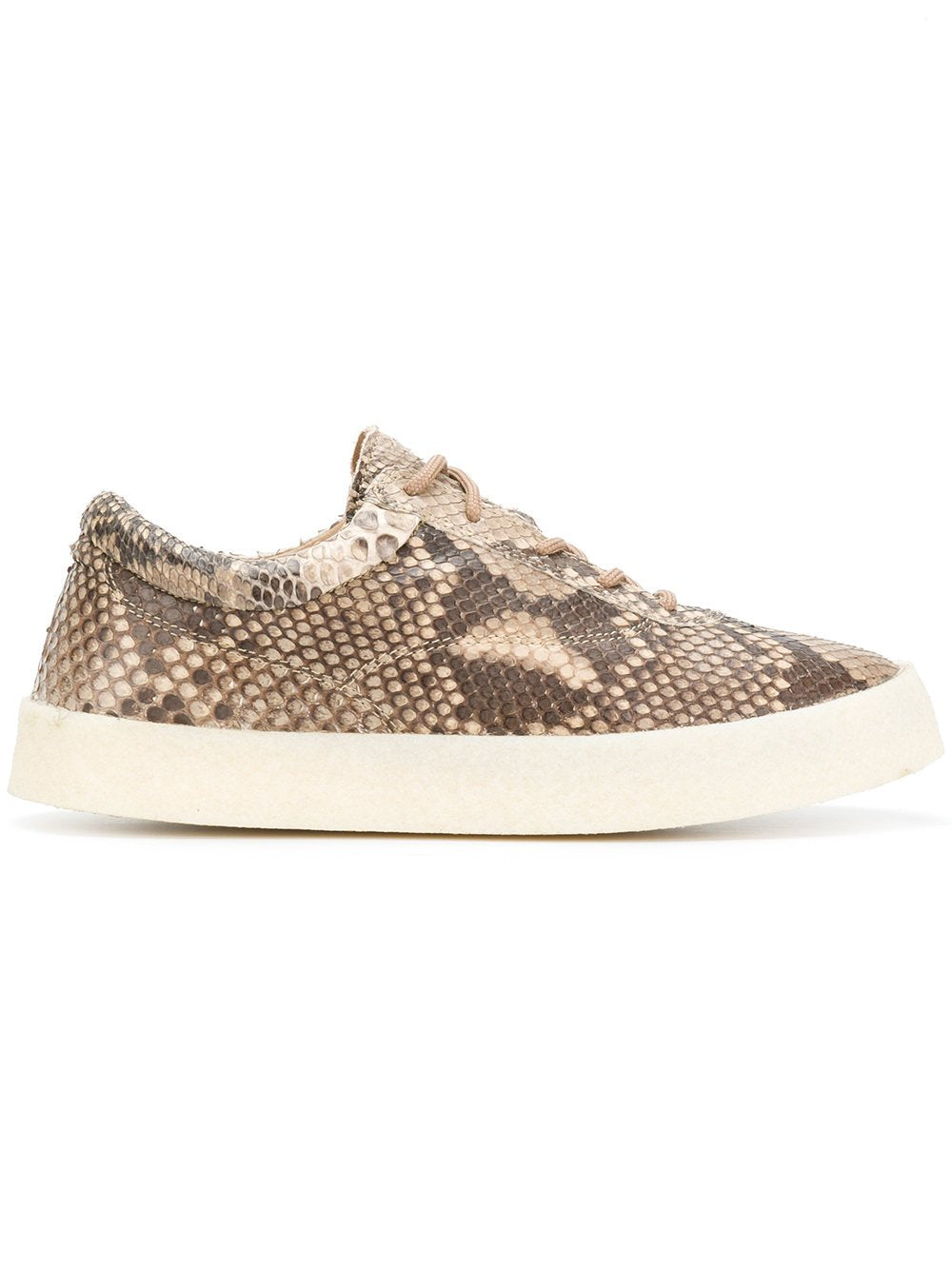 Taupe Embossed Leather Crepe Sneaker