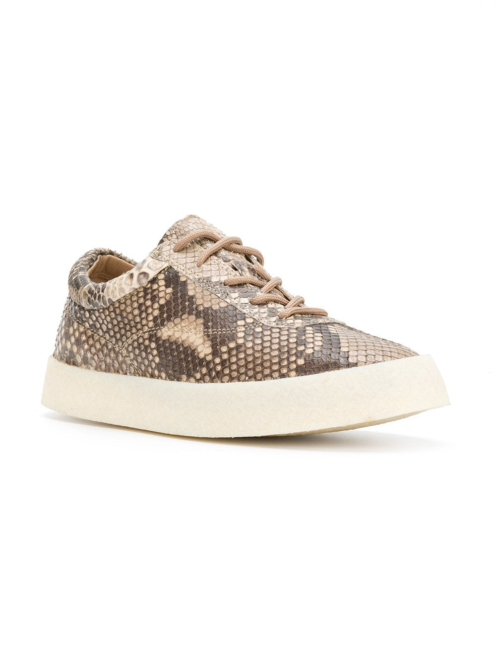 Taupe Embossed Leather Crepe Sneaker