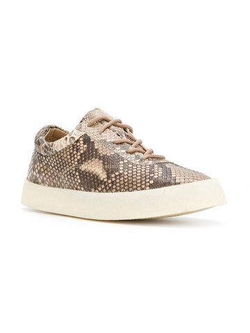 Taupe Embossed Leather Crepe Sneaker