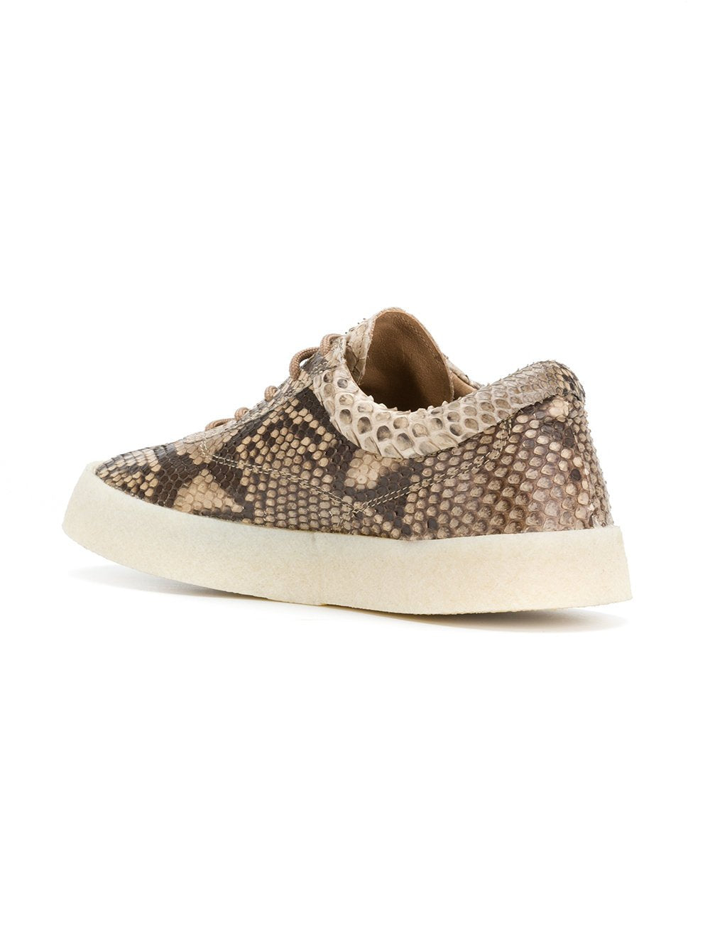Taupe Embossed Leather Crepe Sneaker