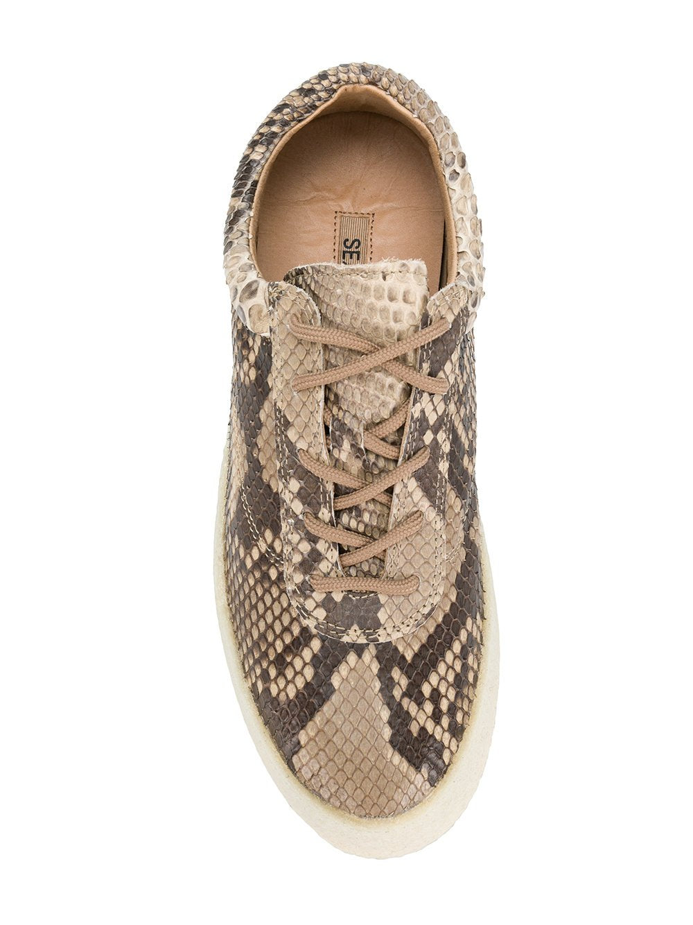 Taupe Embossed Leather Crepe Sneaker
