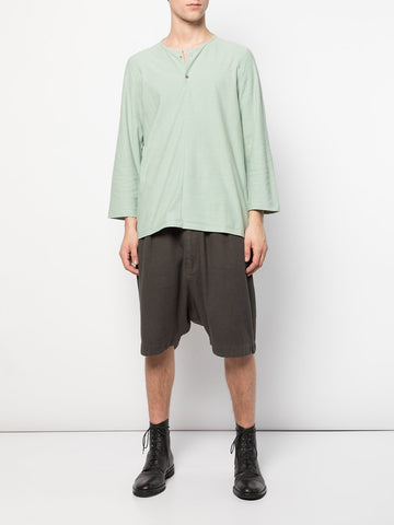 Unisex Woven Henry Neck T-shirt