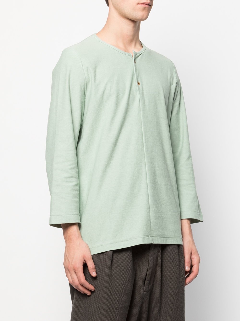 Unisex Woven Henry Neck T-shirt