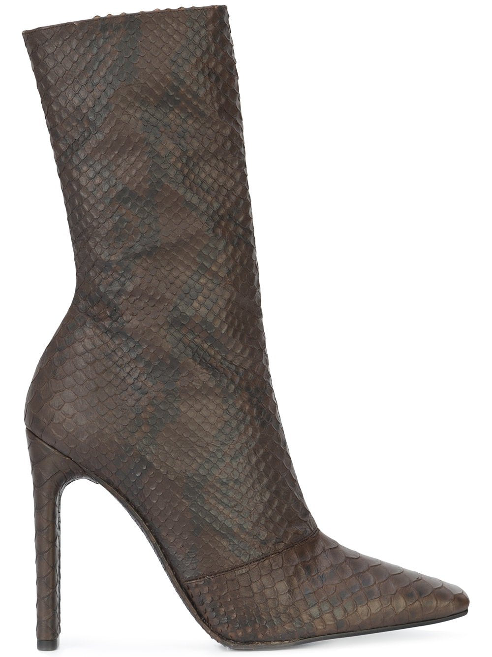 Python Embossed Leather Ankle Boot