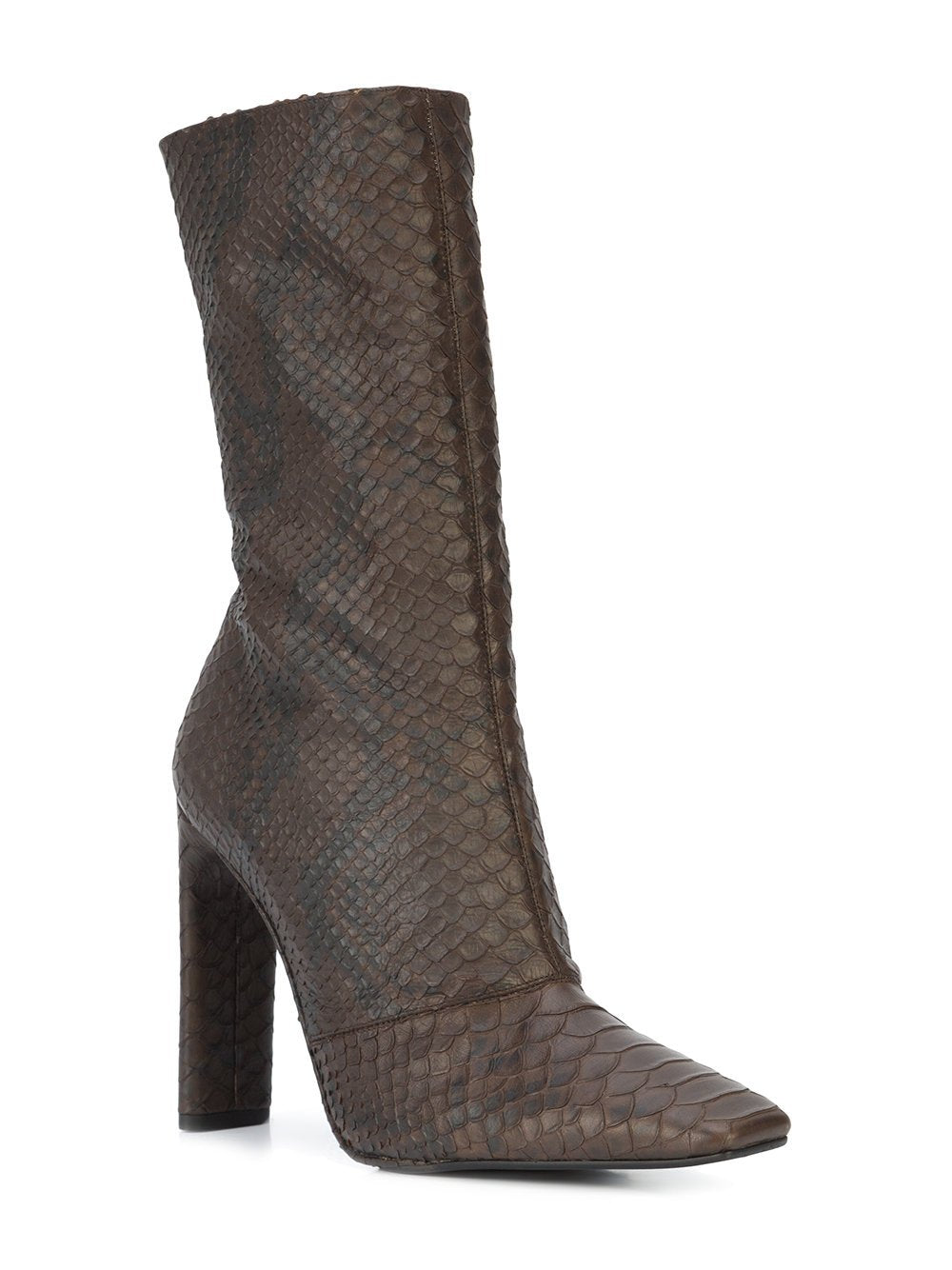 Python Embossed Leather Ankle Boot