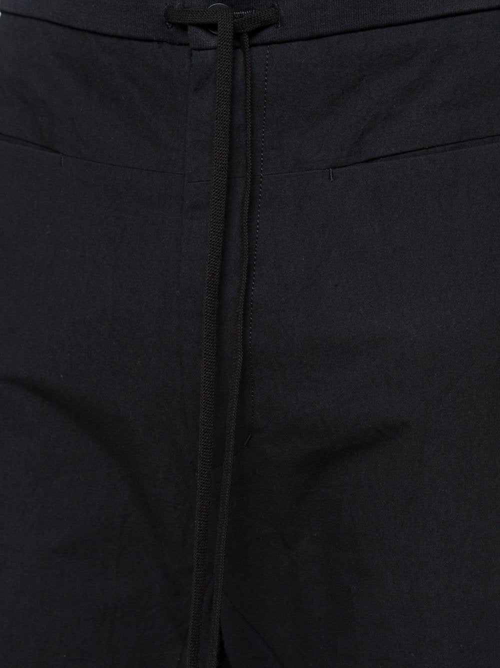 Black Cotton Cropped Pants