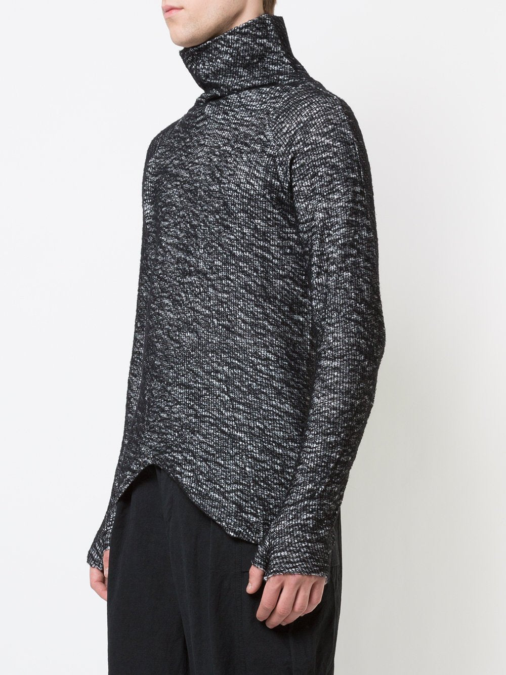 Charcoal Wool Knit Turtleneck Pullover