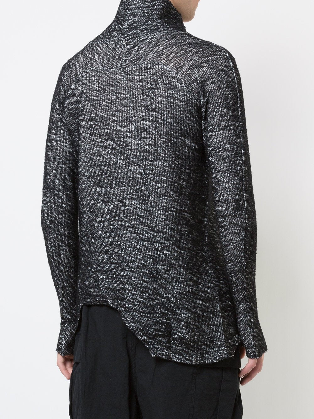 Charcoal Wool Knit Turtleneck Pullover