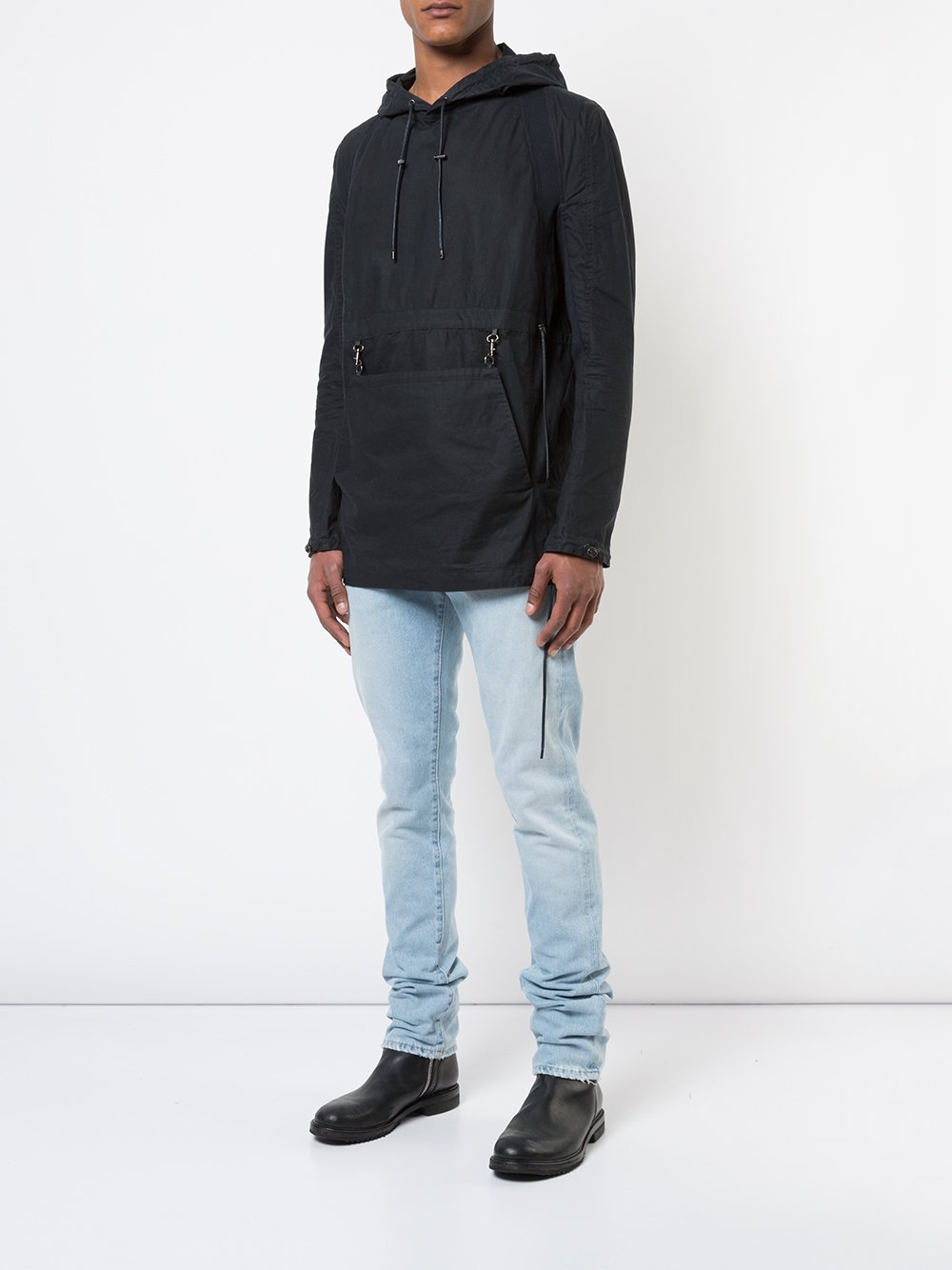 Oiled Cotton Hooded Pullover