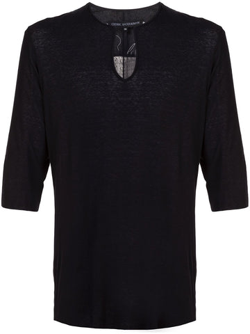 Cotton Linen Rib Jersey Tunic T-Shirt
