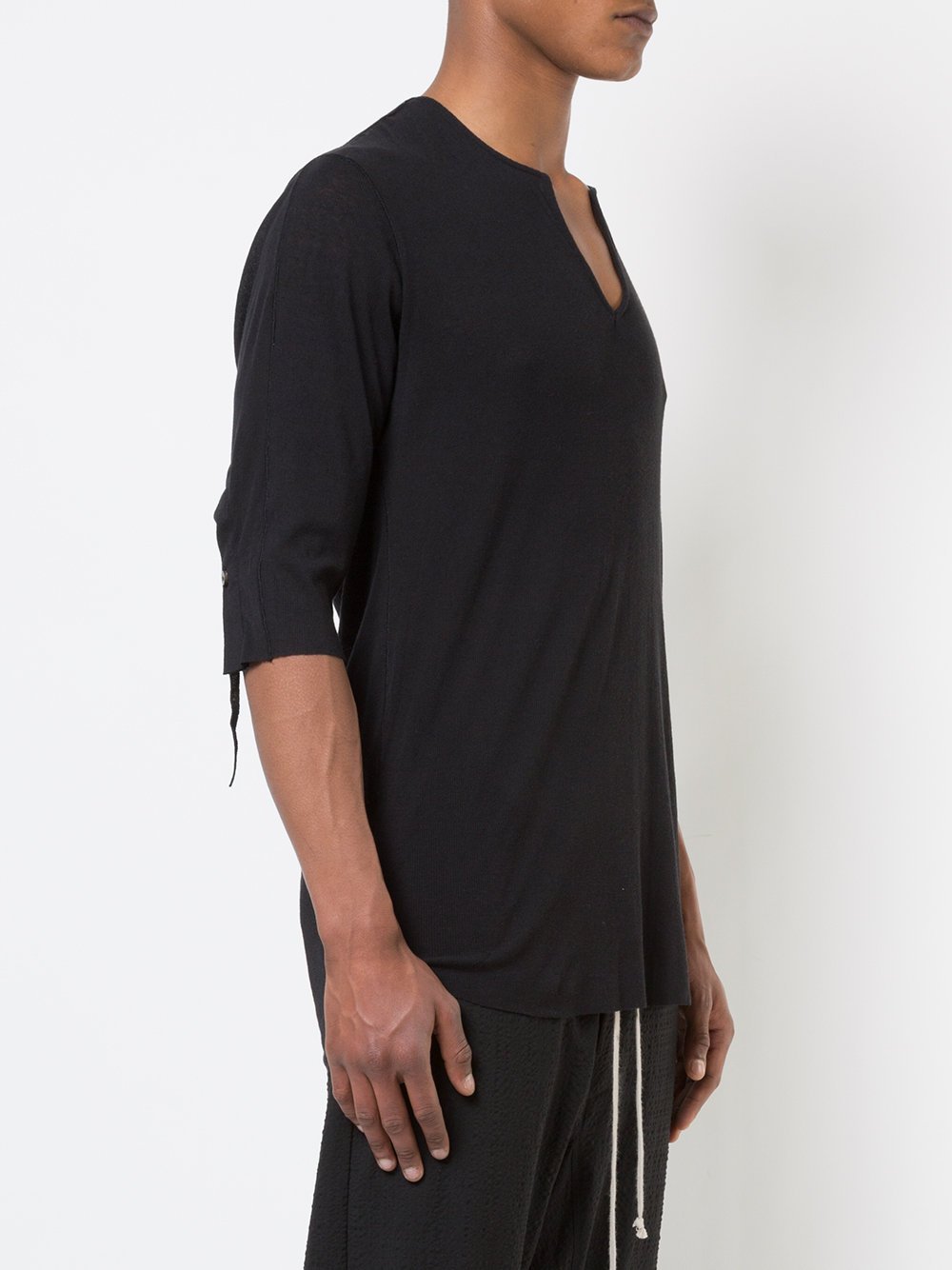 Cotton Linen Rib Jersey Tunic T-Shirt