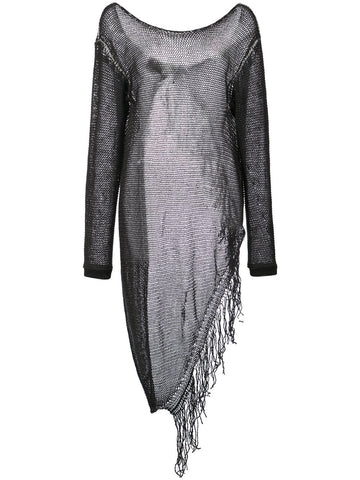 Linen Knit Fringe Top