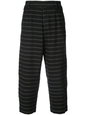 Cropped Stripe Wool Trousers