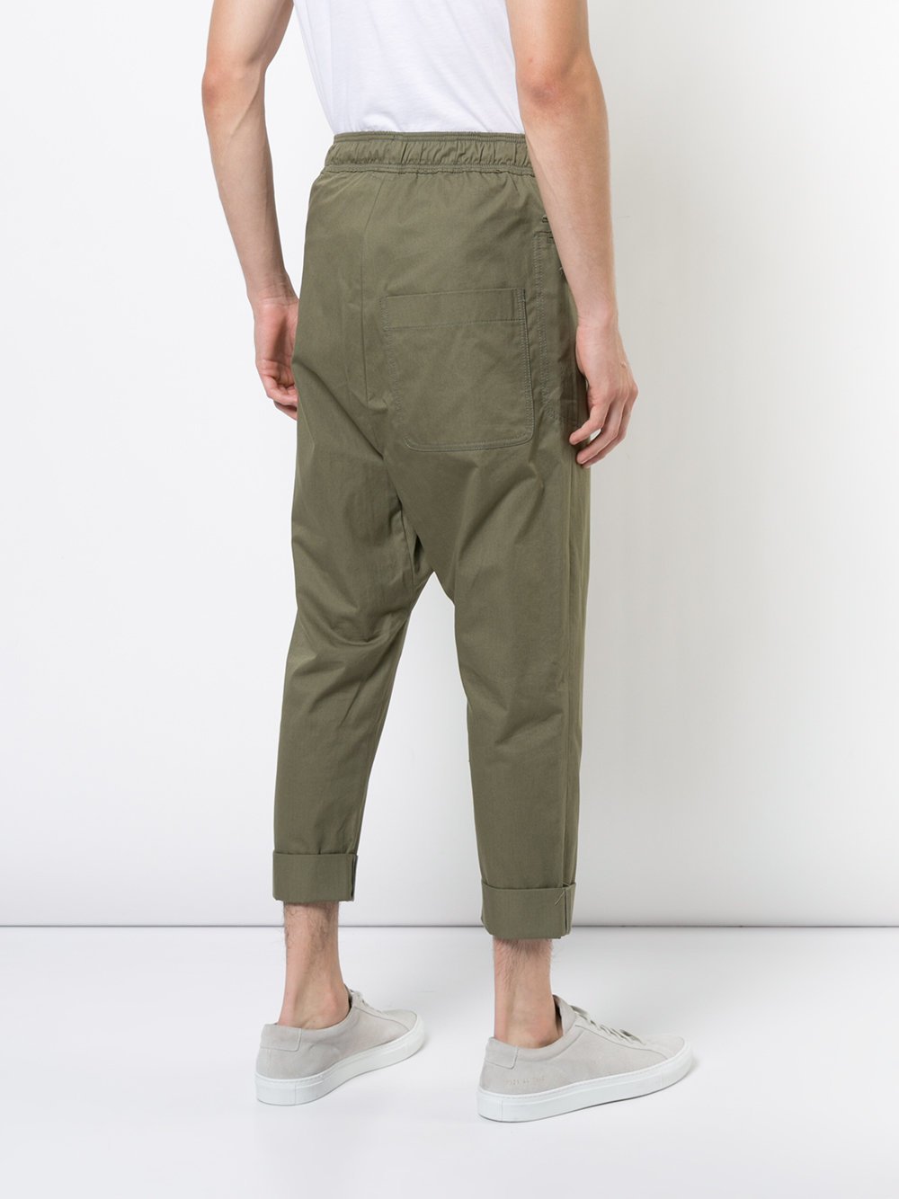 Washed Green Polate Drawstring Trousers