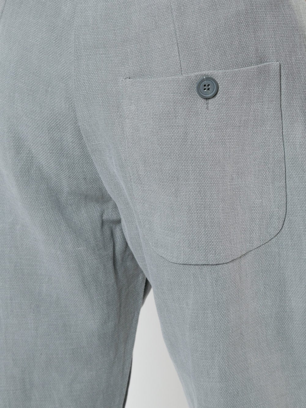 Grey Cotton Linen Straight Leg Pant