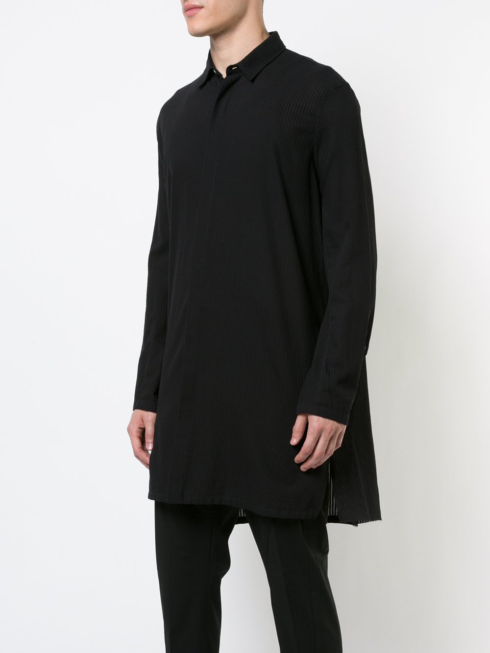 Tonal Stripe Extra Long Shirt