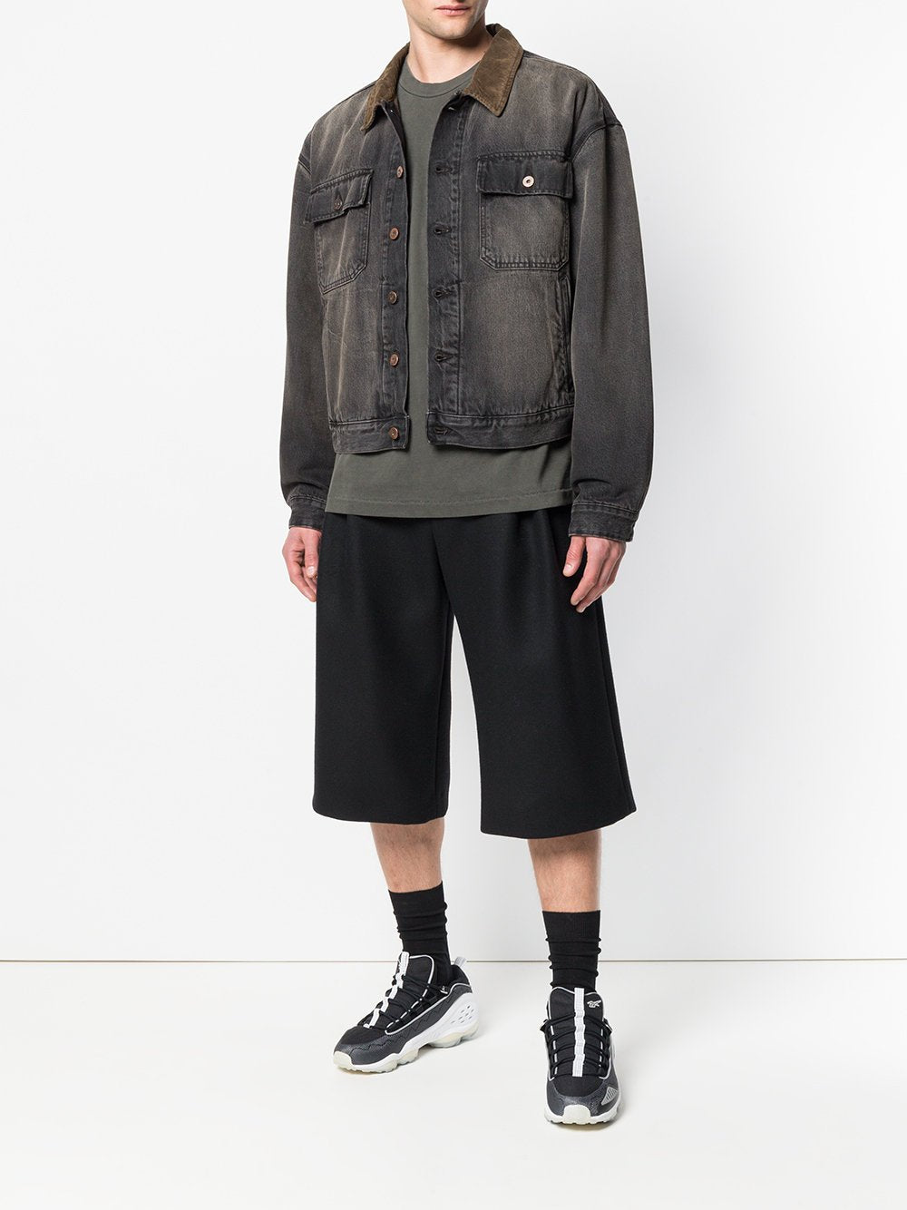 Flannel Lined Denim Jacket Black Brown