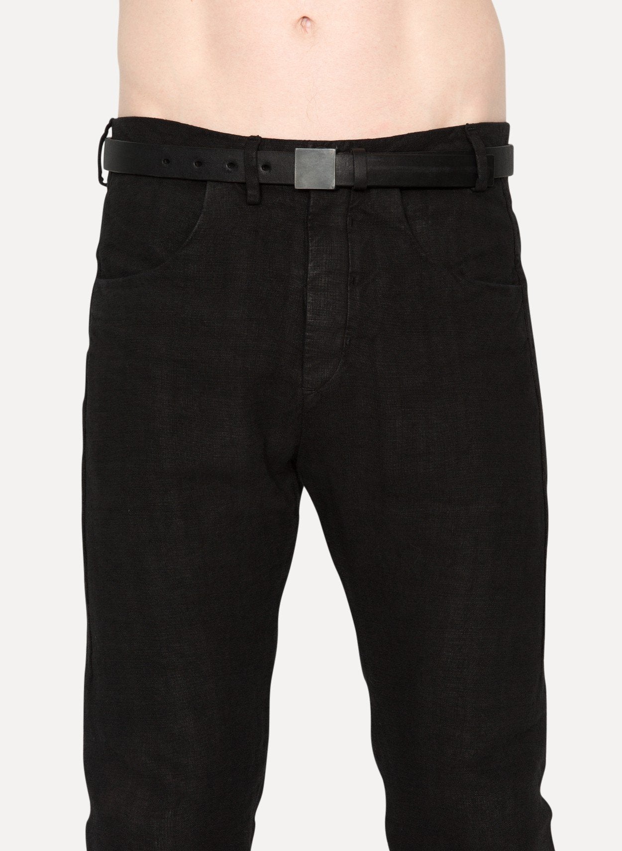 Black Sterling Plate Buckle Belt